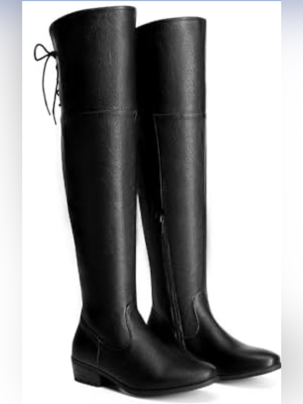 Dream Pairs Black Over-the-Knee Riding Boots - Womens 8 Regular Calf